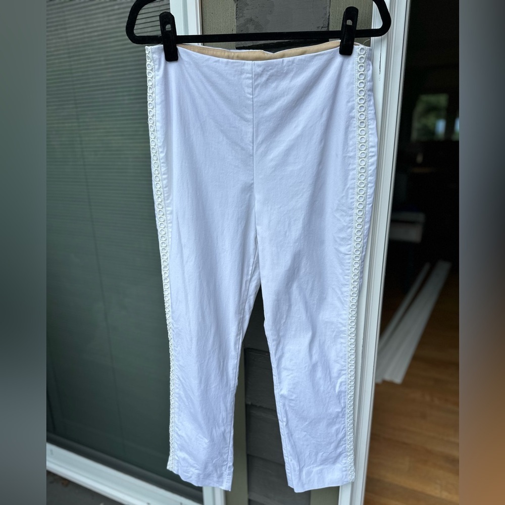 Joseph Ribkoff Women’s White Ankle Pants‎ with Design Size 10